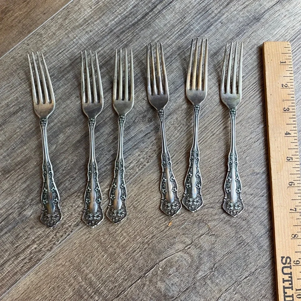 Wm Rogers & Son Orange Blossom Silverplate Flatware Set 25pc Antique 1910 Floral